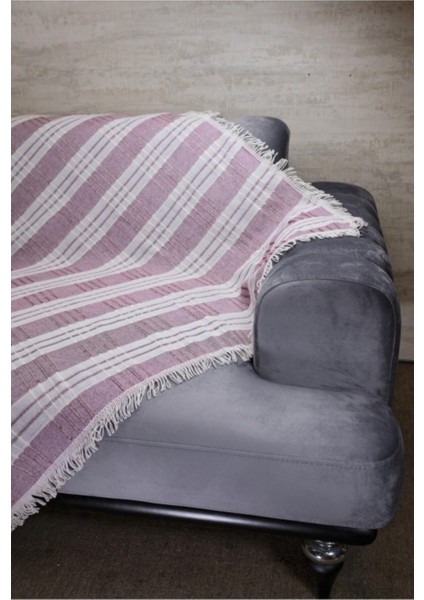 Buldan Işi Çekyat Şeritli Koltuk Örtüsü