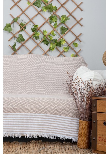 Natural Pamuklu Koltuk Örtüsü 170 x 210 Koltuk Şalı modelleri