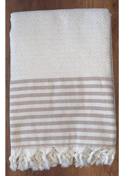 Ekru Koltuk Kanepe Örtüsü Koruyucu | Koltuk Şalı | 170X200 | Çekyat Örtüsü |