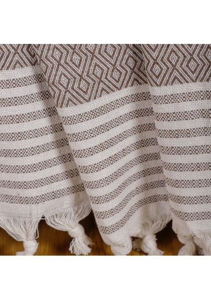 Natural Buldan Işi Kolları Örten Kanepe Çekyat Koltuk Örtüsü 180X300 Büyük Boy Pamuk Dokuma -Kahve modelleri