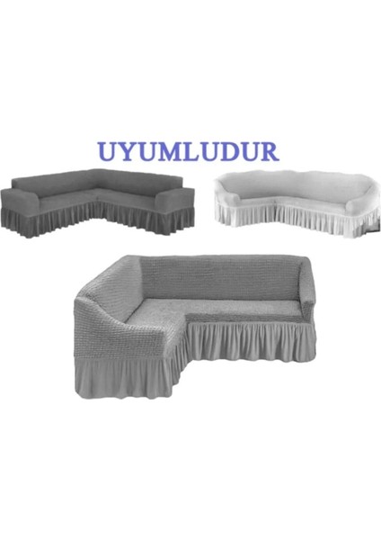 Bürümcük Köşe Koltuk Örtüsü Standart Lastikli Etekli L Koltuk Takımı Burumcuk Kose Koltuk indirimleri