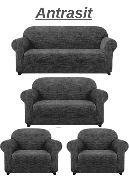 3+2+1+1 Dokuma Jakar Koltuk Takımı Örtüsü. Lastikli, Esnek, Yıkanabilir. Ağaç Kabuğu Desen