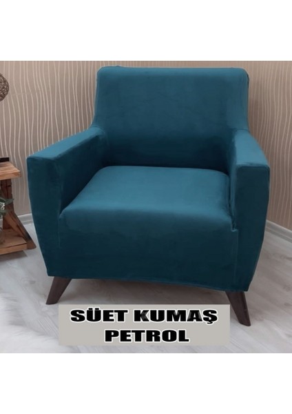 Süet Detaylı Angora Kumaş 2 Adet Üçlü & Çekyat- 2 Adet Tekli Set Koltuk Kılıfı