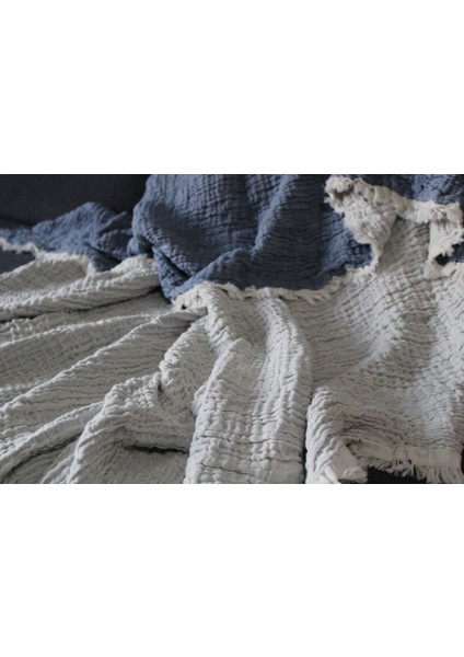 4 Katlı 4 Kenarı Saçaklı Muslin Koltuk Örtüsü / Tv Battaniyesi / Battaniye 230 x 250 fiyatları