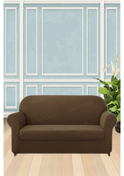 Bashtugh Koltuk Örtüsü Üç Kişilik Kare Desen Koltuk Örtüsü Esnek,likralı, Lastikli Yıkanabilir 1ADE