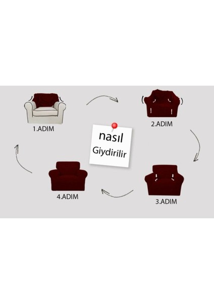 Bürümcük Koltuk Takımı Örtüsü 3+2+1+1_antrasit fırsatları