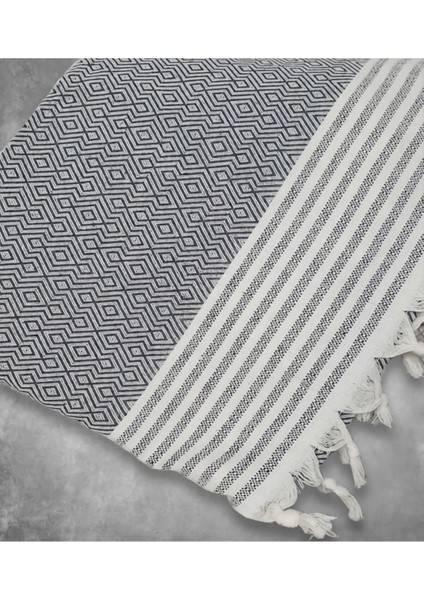 Natural Buldan Işi Kolları Örten Kanepe Çekyat Koltuk Örtüsü 180X300 Büyük Boy Pamuk Dokuma-Antrasi fiyatları