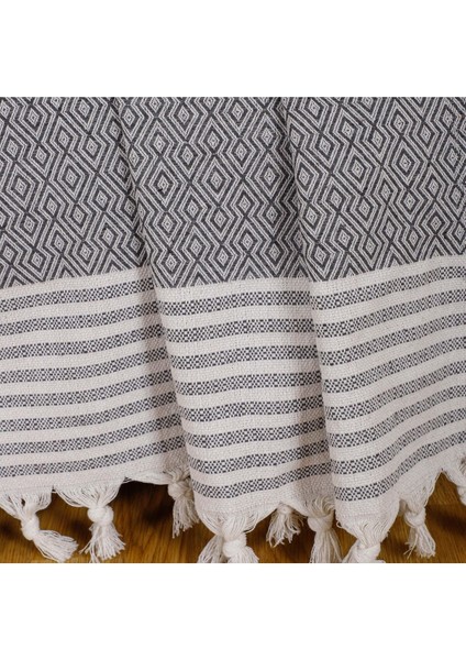 Natural Buldan Işi Kolları Örten Kanepe Çekyat Koltuk Örtüsü 180X300 Büyük Boy Pamuk Dokuma-Antrasi modelleri