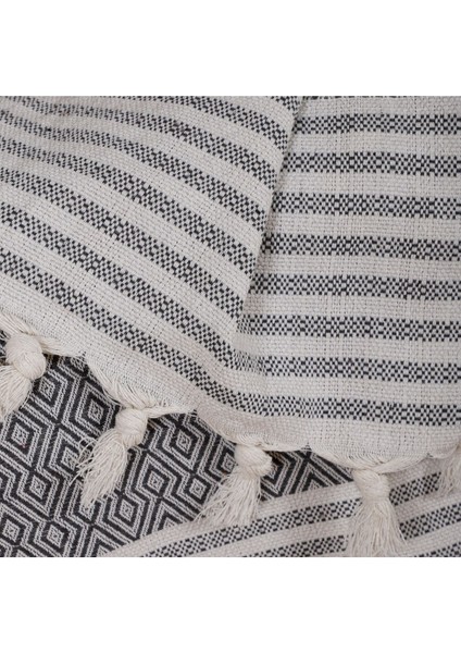 Natural Buldan Işi Kolları Örten Kanepe Çekyat Koltuk Örtüsü 180X300 Büyük Boy Pamuk Dokuma-Antrasi indirimleri