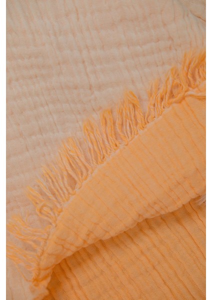 Müslin 4 Katlı Koltuk Şalı Tv Battaniyesi 130 x 190 cm Çift Renk Sarı Ekru fiyatları