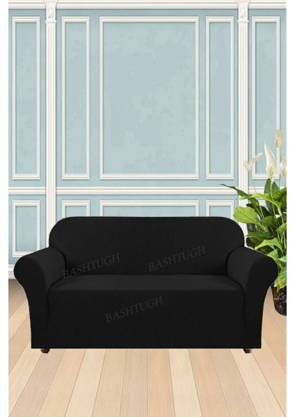 Bashtugh Koltuk Örtüsü Üç Kişilik Kare Desen Koltuk Örtüsü Esnek,likralı, Lastikli Yıkanabilir 1ADE