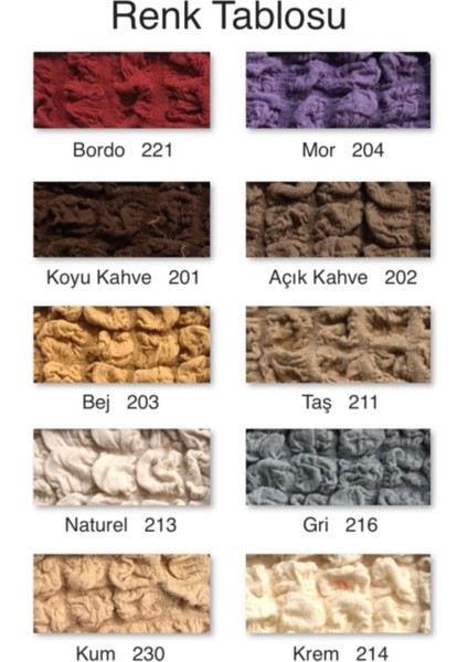 Bürümcük Koltuk Takımı Örtüsü 3+3+1+1_koyu Kahve fiyatları