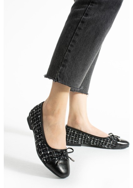 Mahle Tüvit Kumaş Yuvarlak Burun Fiyonk Detaylı Günlük Babet Ev Babeti modelleri