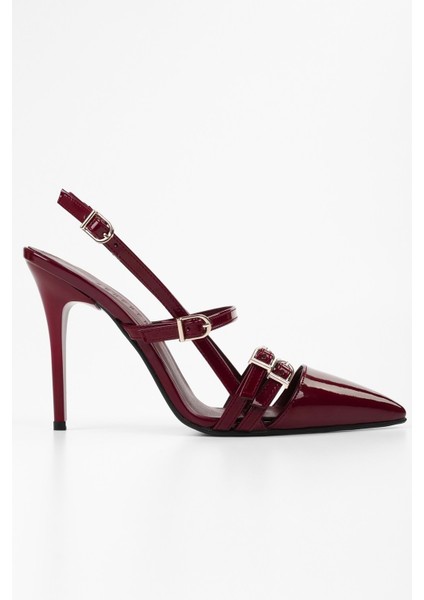 Kadın Jasmin Bordo Rugan Kemer Tokalı Stiletto modelleri