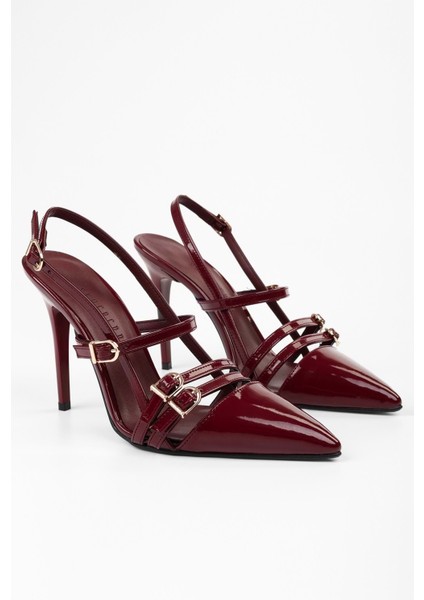Kadın Jasmin Bordo Rugan Kemer Tokalı Stiletto fırsatları