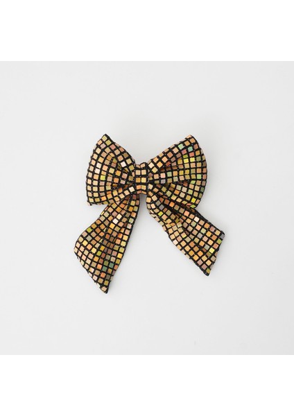 Gold Sarı Hardal Klipsli Kurdele Fiyonk Toka