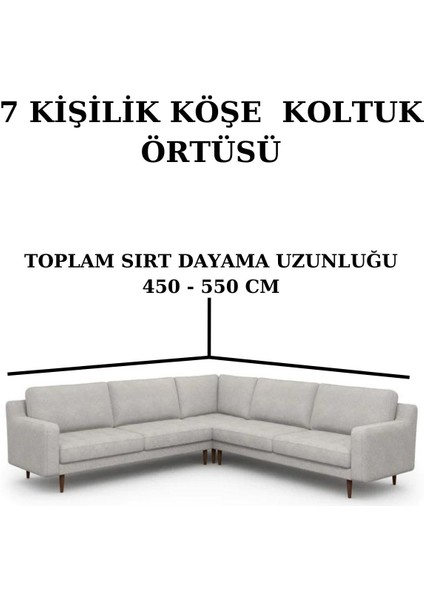 Bürümcük Etekli L Köşe Koltuk Örtüsü. 7 Kişilik, Esnek, Köşe Koltuk Kılıfı. Toplam Uzunluk 550CM fiyatları