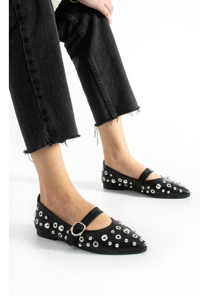 Tramo Trok Aksesuarlı Tek Bant Sivri Burun Kadın Babet modelleri