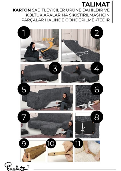 Lastikli Esnek ve Yıkanabilir Sol Çıkıntılı Koltuk Örtüsü Çekyat Kanepe Kılıfı - Kakao indirimleri