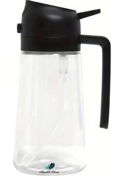3 Adet Çift Fonksiyonlu Yağdanlık 450ML Zeytinyağı Sıvıyağ Cam Şişe Sprey Airfryer Yağlık Sirkelik