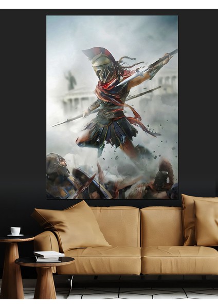 Mızraklı Savaşçı Dekoratif Kanvas - Mdf Ahşap Tablo fiyatları