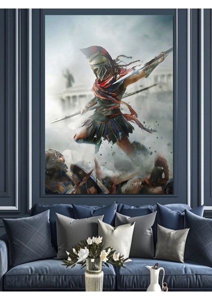 Mızraklı Savaşçı Dekoratif Kanvas - Mdf Ahşap Tablo modelleri