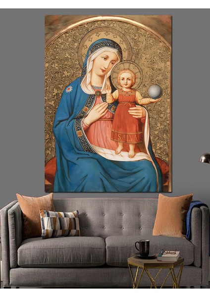 Meryem Ana ve Kız Çocuğu Dekoratif Kanvas - Mdf Ahşap Tablo fiyatları
