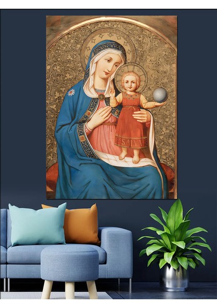 Meryem Ana ve Kız Çocuğu Dekoratif Kanvas - Mdf Ahşap Tablo modelleri