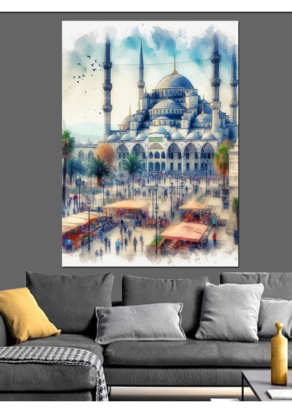 Sultan Ahmet Camii Dekoratif Kanvas - Mdf Ahşap Tablo