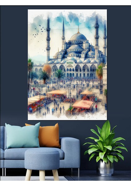 Sultan Ahmet Camii Dekoratif Kanvas - Mdf Ahşap Tablo