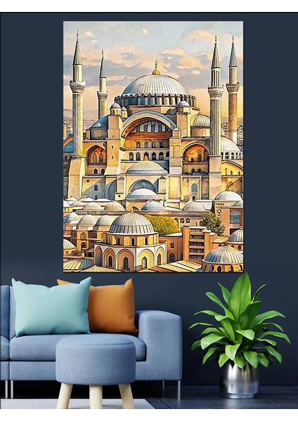 Yağlı Boya Sultanahmet Camii Dekoratif Kanvas - Mdf Ahşap Tablo