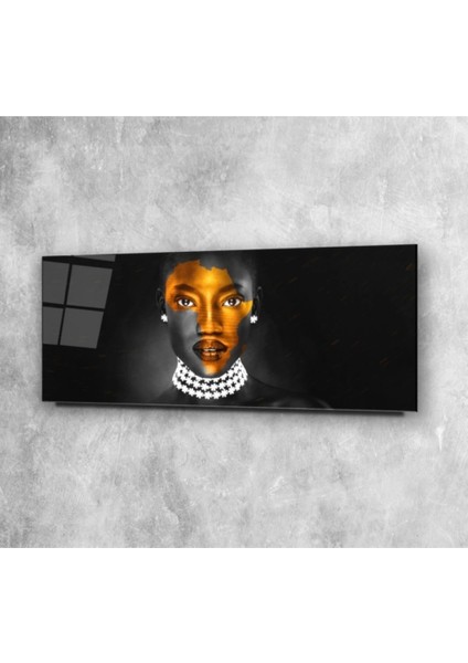Afrikalı Kadın Panoramik Cam Tablo fiyatları