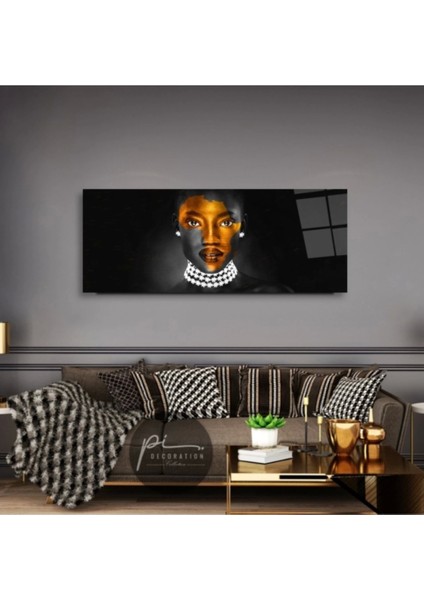 Afrikalı Kadın Panoramik Cam Tablo modelleri