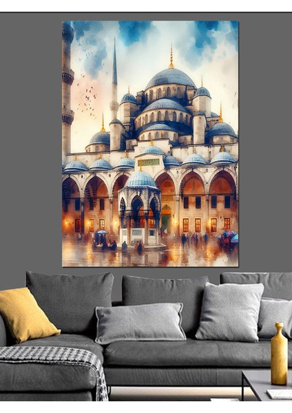 Sultan Ahmet Camii Avlusu ve Şadırvan Dekoratif Kanvas - Mdf Ahşap Tablo fiyatları
