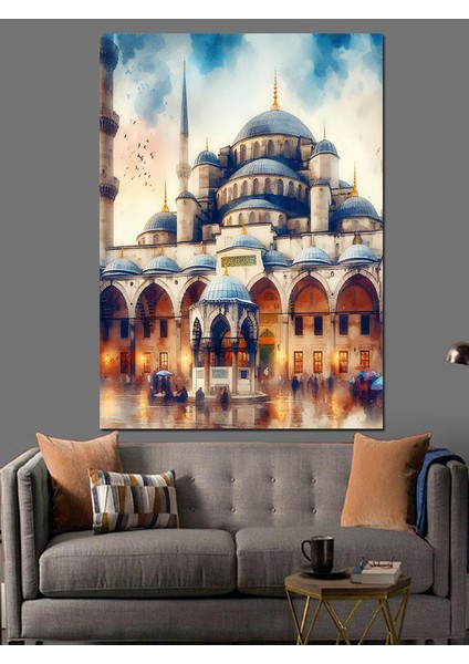 Sultan Ahmet Camii Avlusu ve Şadırvan Dekoratif Kanvas - Mdf Ahşap Tablo modelleri