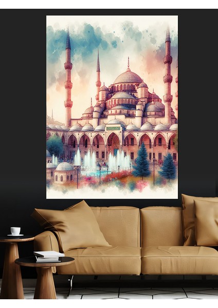 Sultan Ahmet Camii ve Havuz Dekoratif Kanvas - Mdf Ahşap Tablo modelleri