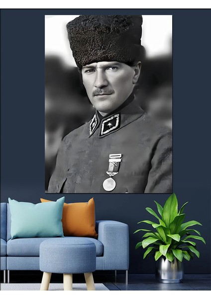 Mustafa Kemal Atatürk Dekoratif Kanvas - Mdf Ahşap Tablo