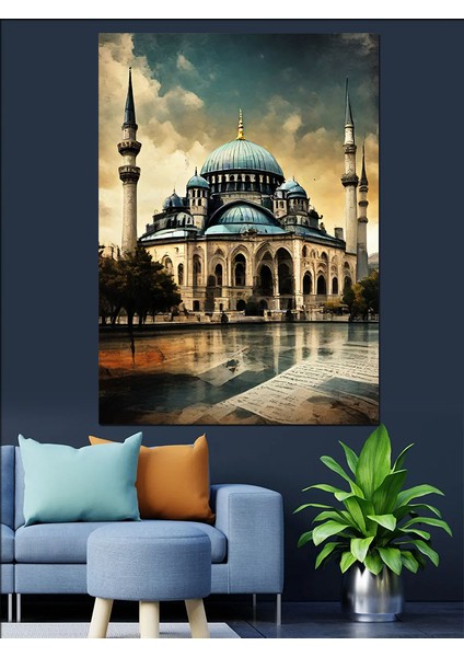 Rekto Camii Temalı Dekoratif Kanvas - Mdf Ahşap Tablo