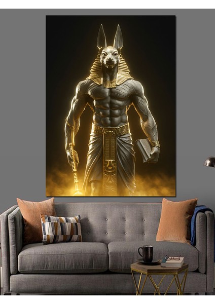Anubis Eski Mısır Dekoratif Kanvas - Mdf Ahşap Tablo fiyatları