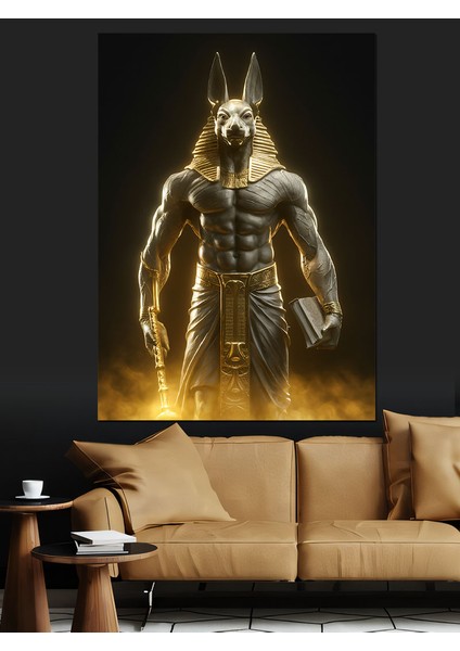 Anubis Eski Mısır Dekoratif Kanvas - Mdf Ahşap Tablo fırsatları