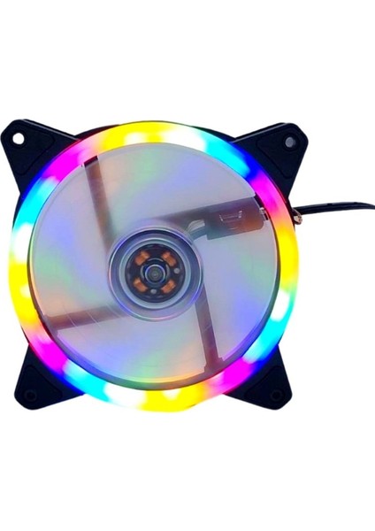 1 Adet 12 cm 3 Renk Hareketli Yanan Rgb Kasa Mining Fanı Işıklı Rainbow Kasa Soğutucu Fan 12CM 0.3A fiyatları