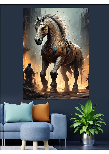 Savaş Atı Dekoratif Kanvas - Mdf Ahşap Tablo modelleri