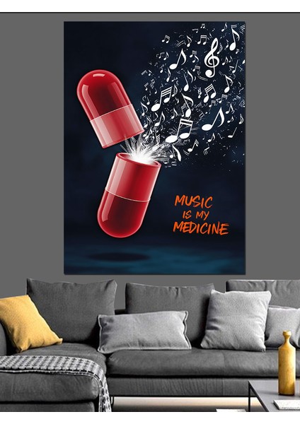 Müzik Benim Ilacımdır Dekoratif Kanvas - Mdf Ahşap Tablo fırsatları