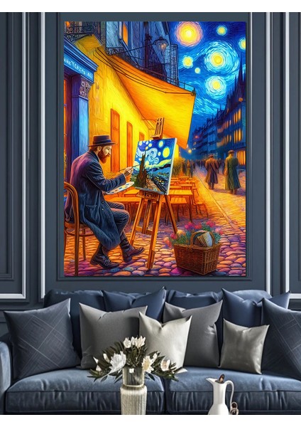 Van Gogh Resim Çizerken Dekoratif Kanvas - Mdf Ahşap Tablo modelleri