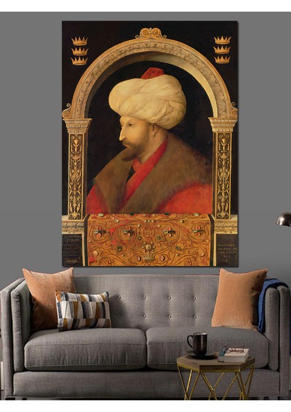 Osmanlı Fatih Sultan Mehmet Han Dekoratif Kanvas - Mdf Ahşap Tablo