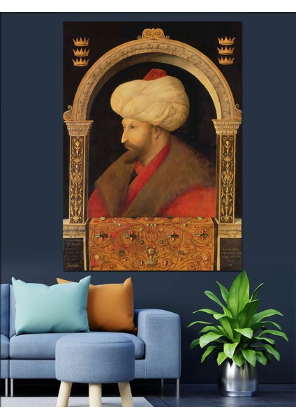 Osmanlı Fatih Sultan Mehmet Han Dekoratif Kanvas - Mdf Ahşap Tablo