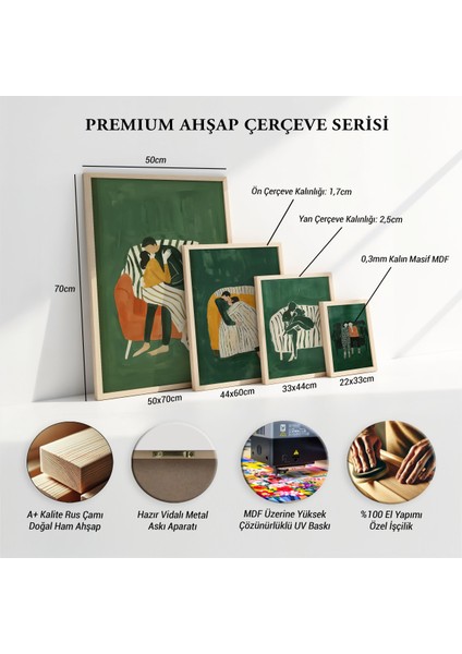 Kanepede Romantik Çift Baskısı Nude Ahşap Çerçeveli Duvar Tablosu fiyatları