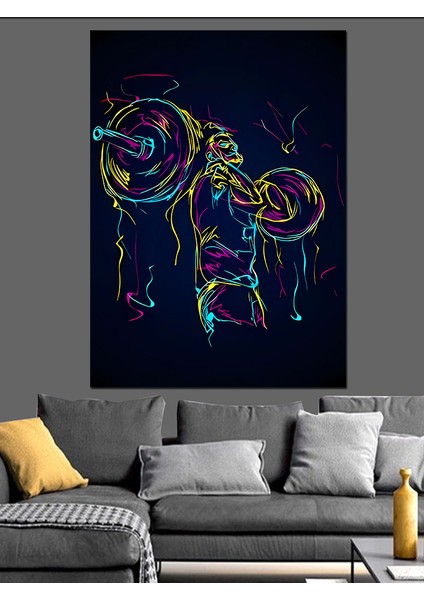 Fitness Gym Temalı Dekoratif Kanvas - Mdf Ahşap Tablo fiyatları