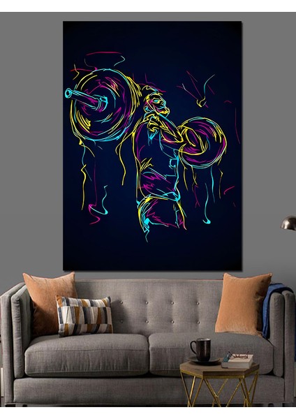 Fitness Gym Temalı Dekoratif Kanvas - Mdf Ahşap Tablo modelleri