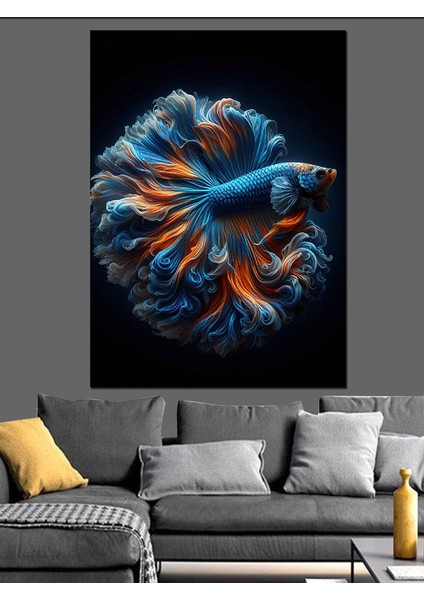 Mavi Balık Dekoratif Kanvas - Mdf Ahşap Tablo modelleri